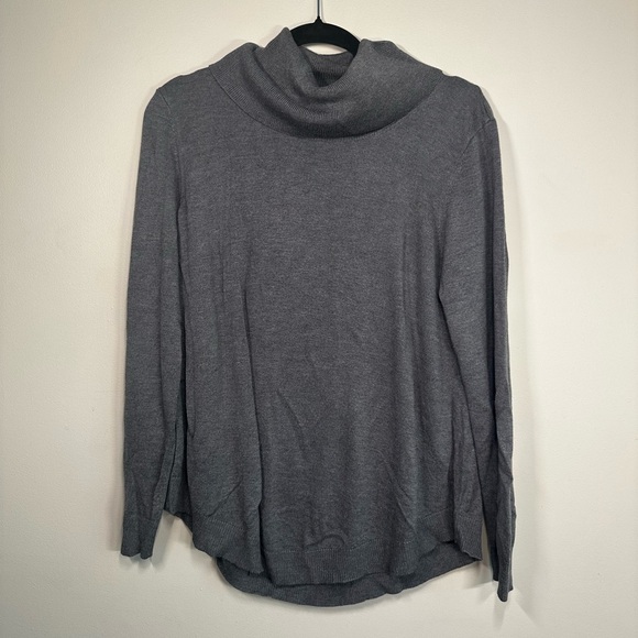 Joan Vass XL Gray Turtleneck Sweater - Picture 1 of 6
